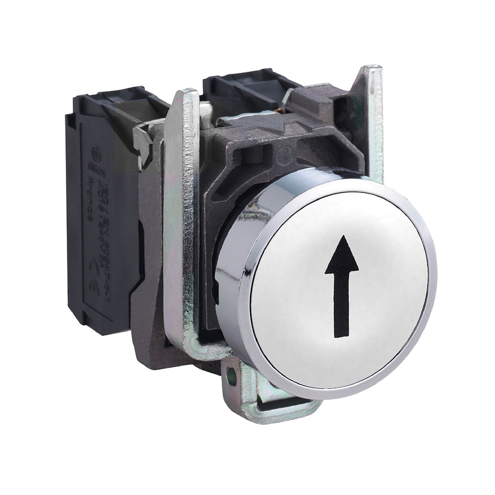 BOTÃO Ø22MM METÁLICO, RETORNO POR MOLA, BRANCO, ?, NA XB4BA3341
