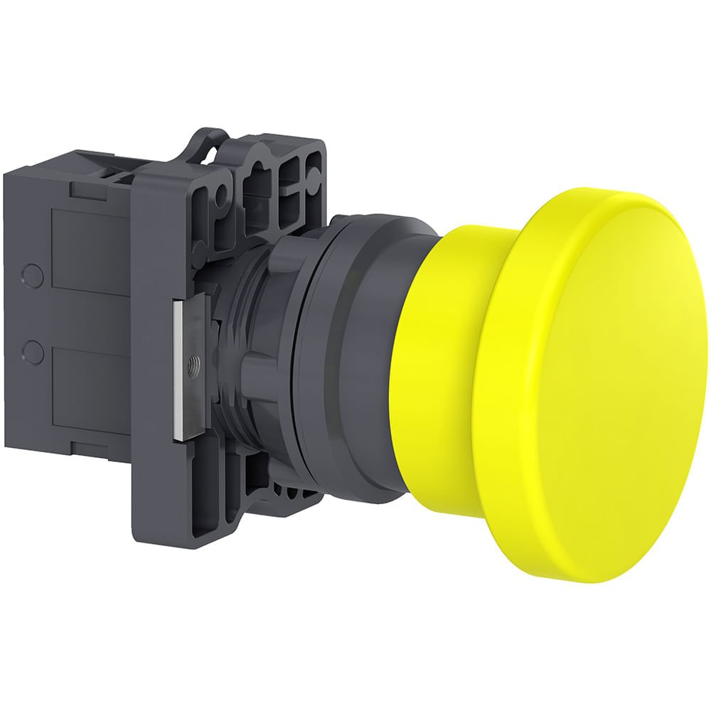 BOTÃO Ø22MM PLÁST., RETORNO POR MOLA, COGUMELO Ø40, AMARELO, NA XA2EC51