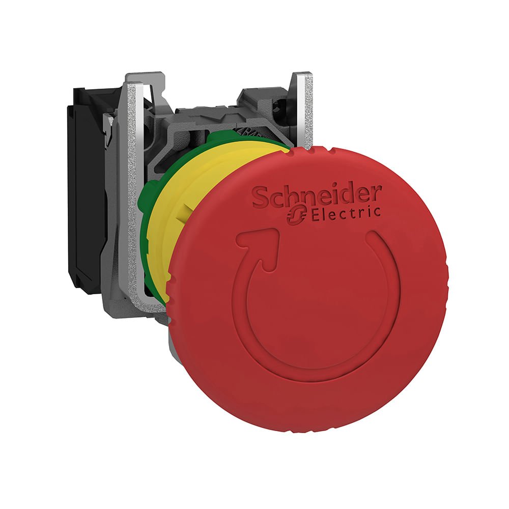 BOTÃO Ø22MM METÁLICO, EMERGÊNCIA, COGUMELO Ø40MM, VERMELHO, NF XB4BS8442