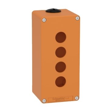 BOTOEIRA METÁLICA VAZIA 22MM LARANJA 4 FUROS 80X175X77MM XAPO3504
